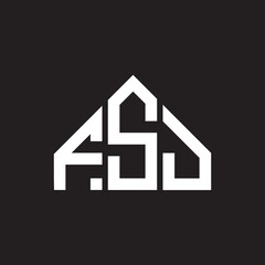FSJ letter logo design on black background. FSJ creative initials letter logo concept. FSJ letter design.