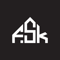 FSK letter logo design on black background. FSK creative initials letter logo concept. FSK letter design.