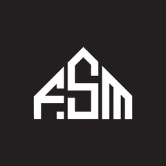 FSM letter logo design on black background. FSM creative initials letter logo concept. FSM letter design.