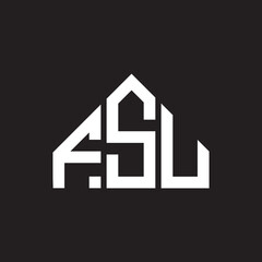 FSU letter logo design on black background. FSU creative initials letter logo concept. FSU letter design.