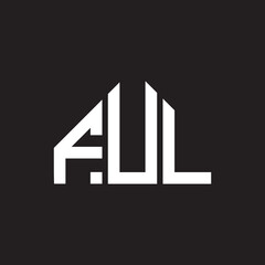 FUL letter logo design on black background. FUL creative initials letter logo concept. FUL letter design.