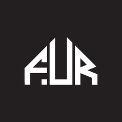 FUR letter logo design on black background. FUR creative initials letter logo concept. FUR letter design.