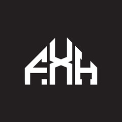 FXH letter logo design on black background. FXH creative initials letter logo concept. FXH letter design.