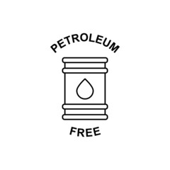 Petroleum free Label icon in black line style icon, style isolated on white background