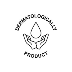 Dermatologically tested label icon in black line style icon, style isolated on white background