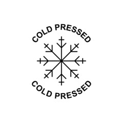 Cold pressed  Label  icon in black line style icon, style isolated on white background