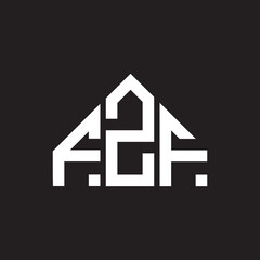 FZF letter logo design on black background. FZF creative initials letter logo concept. FZF letter design.
