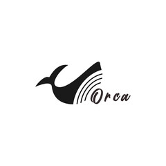 orca or whale logo vector icon app