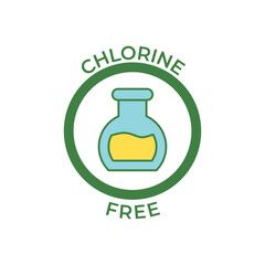 Chlorine free label icon in color icon, isolated on white background 