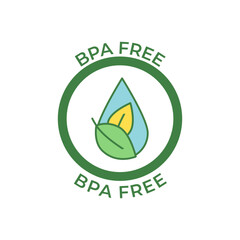 Bpa free,label icon in color icon, isolated on white background 