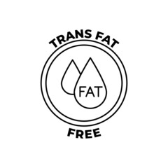 Trans fat free label icon in black line style icon, style isolated on white background