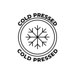 Cold pressed  Label  icon in black line style icon, style isolated on white background