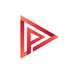 Letter P Play Media Logo Template