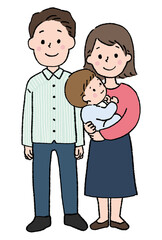 3人家族のイラスト