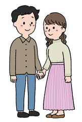 若いカップルのイラスト