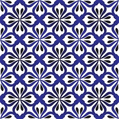 Blue and white vector seamless