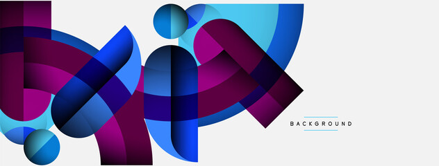 Obraz premium Trendy shapes, color minimal design composition, lines and shadows for wallpaper banner background or landing page