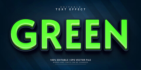 green cartoon 3d text style effect