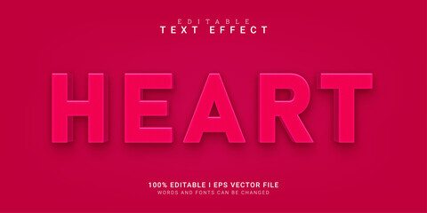 heart text, 3d editable text effect