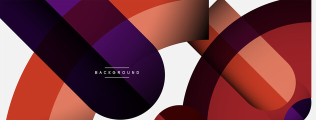 Obraz premium Trendy shapes, color minimal design composition, lines and shadows for wallpaper banner background or landing page