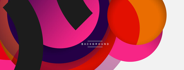 Vector round shapes circles minimal geometric background. Vector illustration for wallpaper banner background or landing page