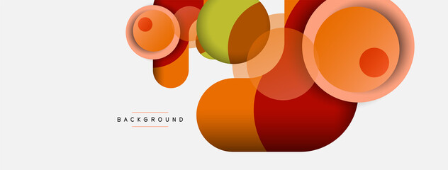 Vector round shapes circles minimal geometric background. Vector illustration for wallpaper banner background or landing page