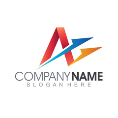 Letter A With Arrow Logo Template
