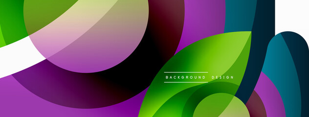 Creative geometric wallpaper. Minimal abstract background. Circle wave and round shapes composition vector illustration for wallpaper banner background or landing page