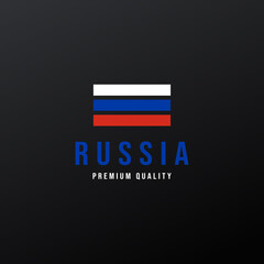 Strip Russian Flag Logo Icon Vector Vintage Design Illustration