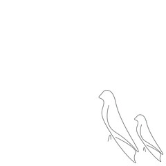 Birds silhouette draw vector illustration