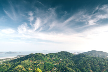 Fototapeta na wymiar View of the hills of Phuket, Thailand