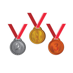 Medals Trophy For Sport Vector Template