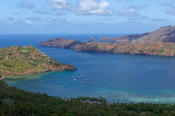 nuku hiva, iles marquises, polynesie francaise, baie et plage de anaho
