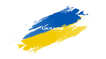 Ukraine Flag with Brush Concept. Flag of Ukraine in Grunge Style. Pray for Ukraine. Hand Painted Brush Flag of Ukraine Country