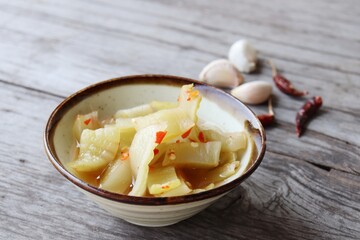 Cabbage vegetable pickled Asia food on wood background