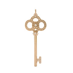 3D rendering Gold vintage key design bronze classic metal retro antique