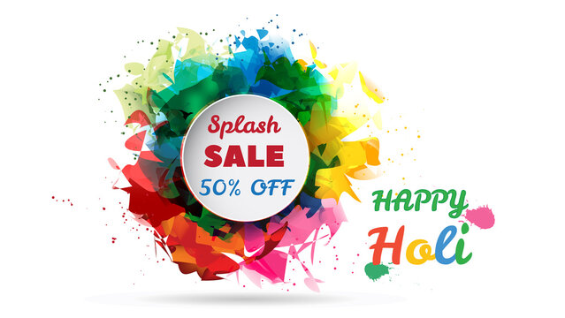 Holi Festival Sale, splash offer design