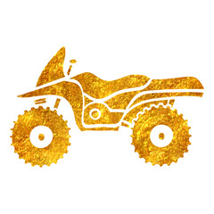 Hand drawn gold foil texture icon All terrain vehicle
