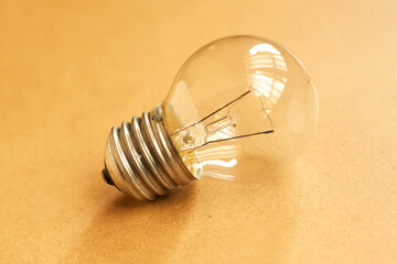 Retro and old light bulbs warm on wooden	