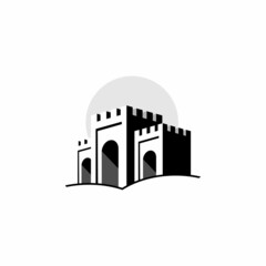 castle logo vector design on white background