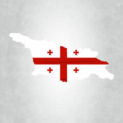 Georgia map with flag