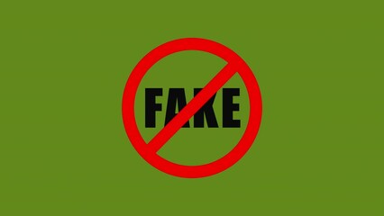 fake prohibition sign animation.4K motion animation