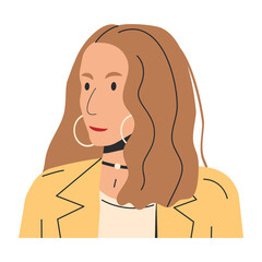 Women in Jacket Isolated.