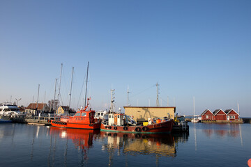 Fototapeta na wymiar harbor in a village in denmark