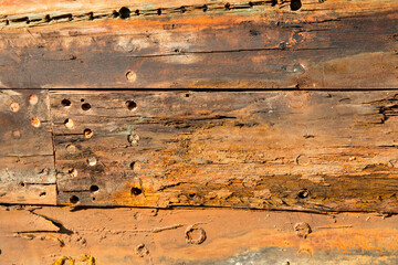 Naklejka premium detail of a wooden boat in Denmark