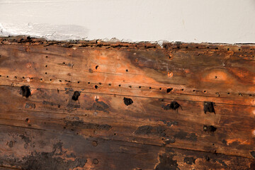 Fototapeta na wymiar detail of a wooden boat in Denmark
