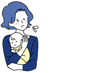 赤ちゃんを抱いた母親の焦り