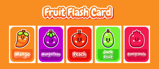 Cute Fruit Flash Card For Education