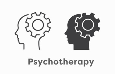Psychotherapy icon on white background. Vector illustration. - obrazy, fototapety, plakaty