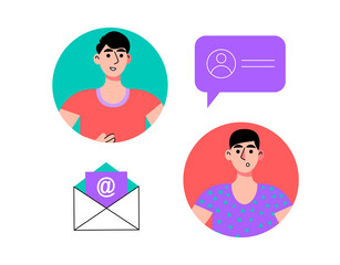 Characters communicate via chat or letters